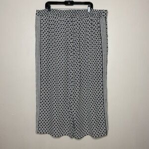 Max Studio Cropped Geometric Wide Leg Lightweight Pants Bohemian Pull On Size 3X